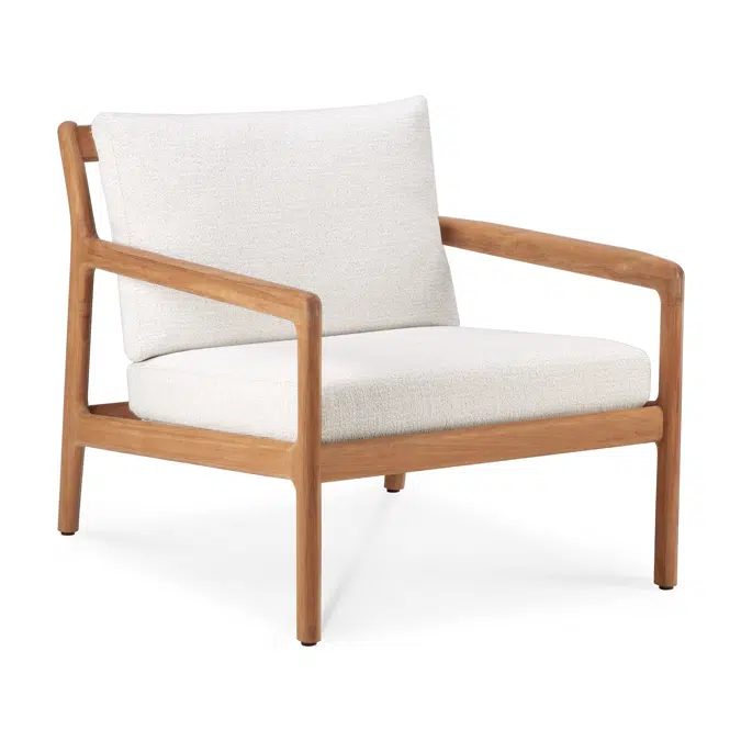Jack outdoor lounge chair - teak - Off White fabric - 76x90x74 cm