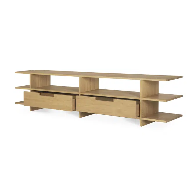 Kabuki TV cupboard - oak - 2 drawers 200x45x48 cm