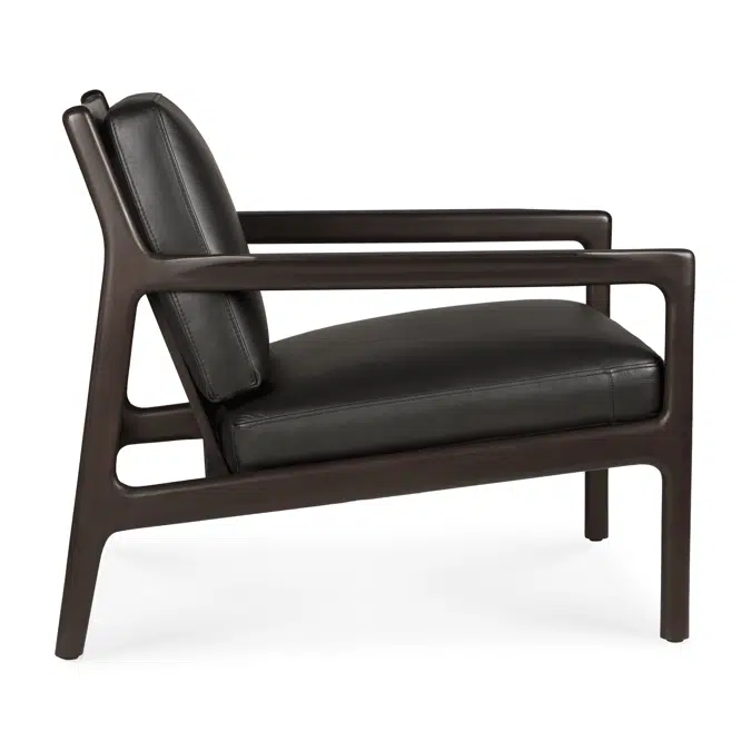 Jack lounge chair - varnished mahogany - dark brown - Carbone leather - 69x87x74 cm