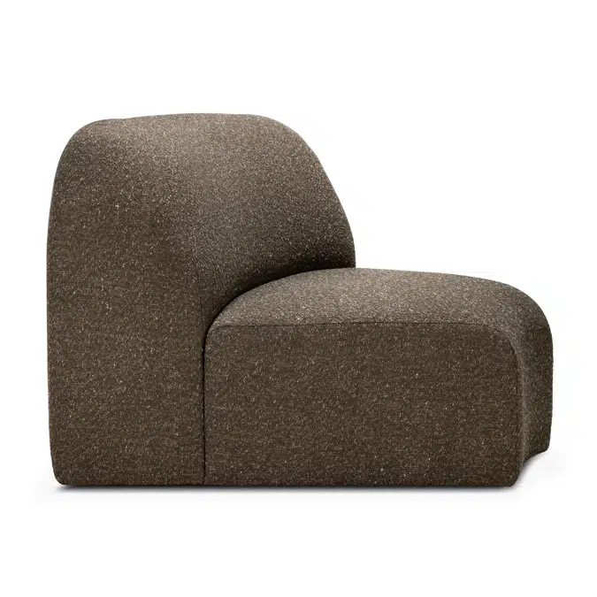 Bulky modular sofa - Cedar fabric - 45° round corner 100x95x75 cm