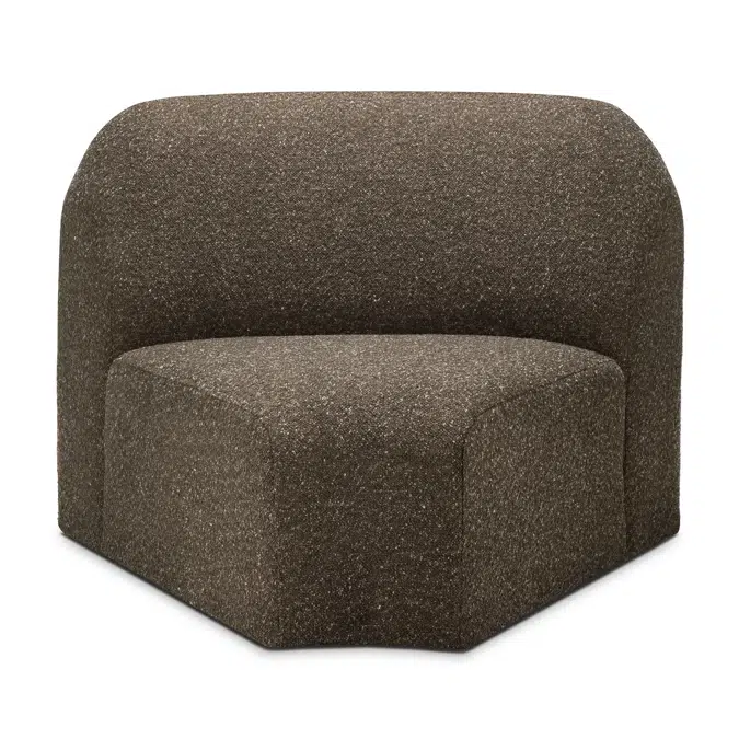 Bulky modular sofa - Cedar fabric - 45° round corner 100x95x75 cm