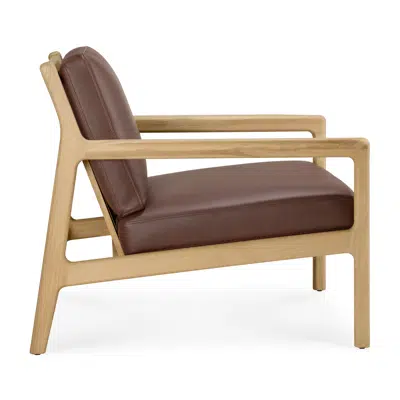 รูปภาพสำหรับ Jack lounge chair - oak - Burgundy leather 69/87/74 - 69 x 87 x 74 cm