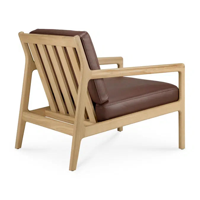 Jack lounge chair - oak - Burgundy leather 69/87/74 - 69 x 87 x 74 cm