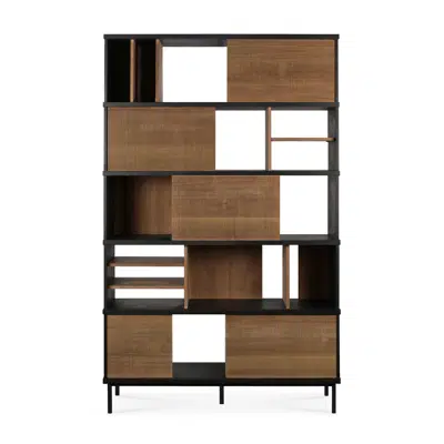 bild för Oscar rack - teak - 5 sliding doors - 120x40x195 cm