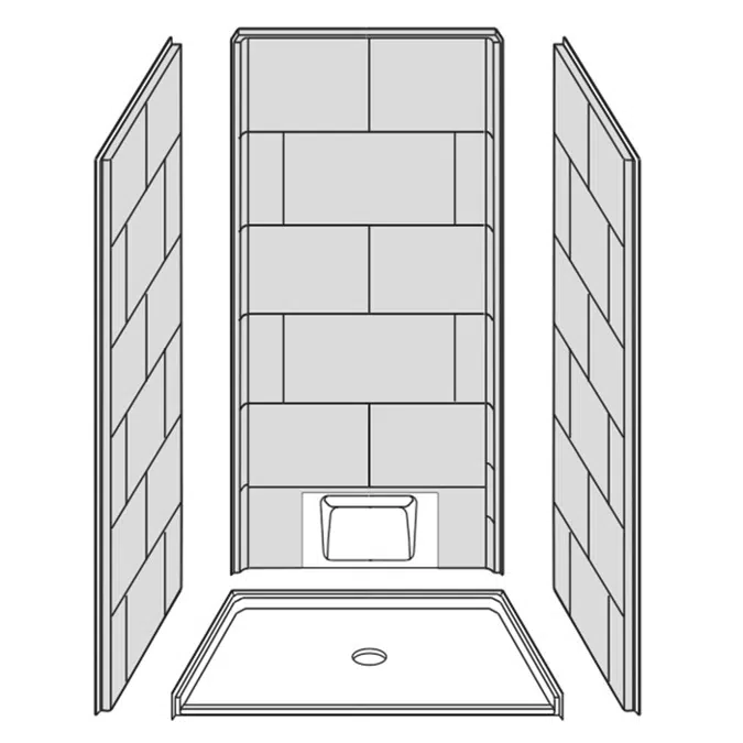 38 5/8" x 38 7/16" Freedom Accessible Transfer Shower - APF3838BF4P