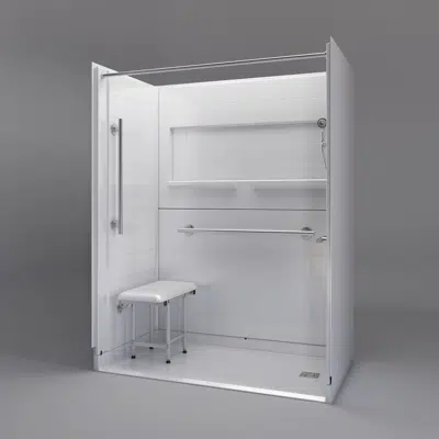 Image for Roll-in Shower Stall, 60" x 33", RIGHT drain - Freedom INSPIRE Series