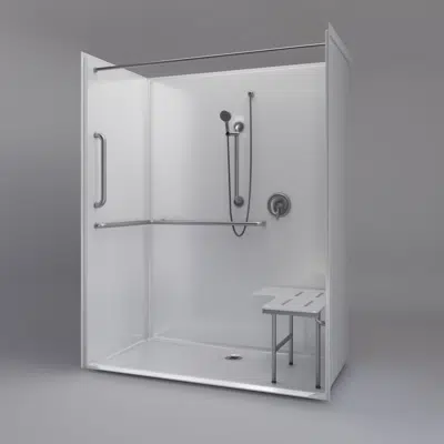 Image for 63" x 34" ADA Roll In Shower - One-piece - Title 24 - APC6334BF1P