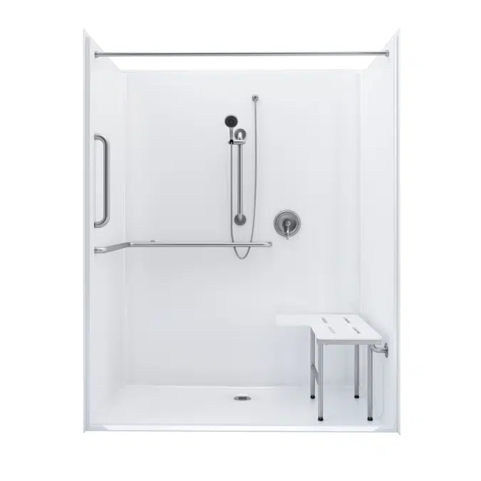 63" x 34" ADA Roll In Shower - One-piece - Title 24 - APC6334BF1P