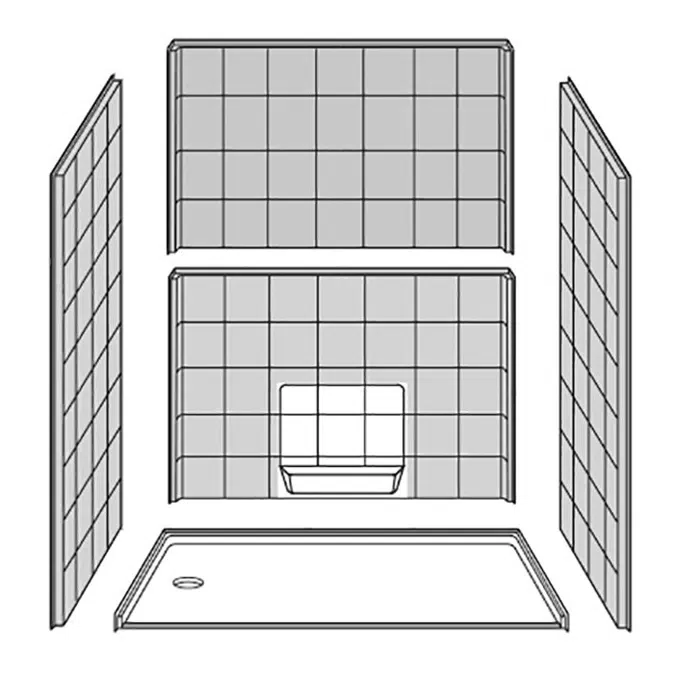 60" x 31" Freedom Accessible Showers, Left Drain - APF6030BF5PL