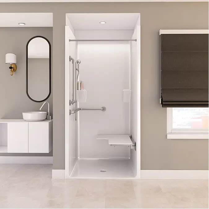 39" x 37½" Freedom ADA Transfer Shower, Left Valve Wall - APFQ3682BF75L