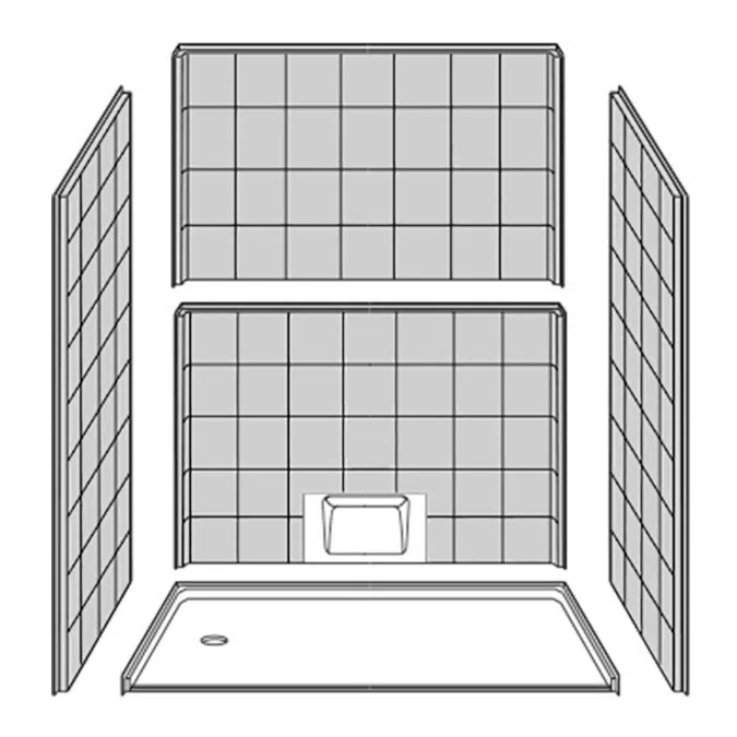 54" x 31" Freedom Barrier Free Shower, Left Drain - APF5430BF5PL
