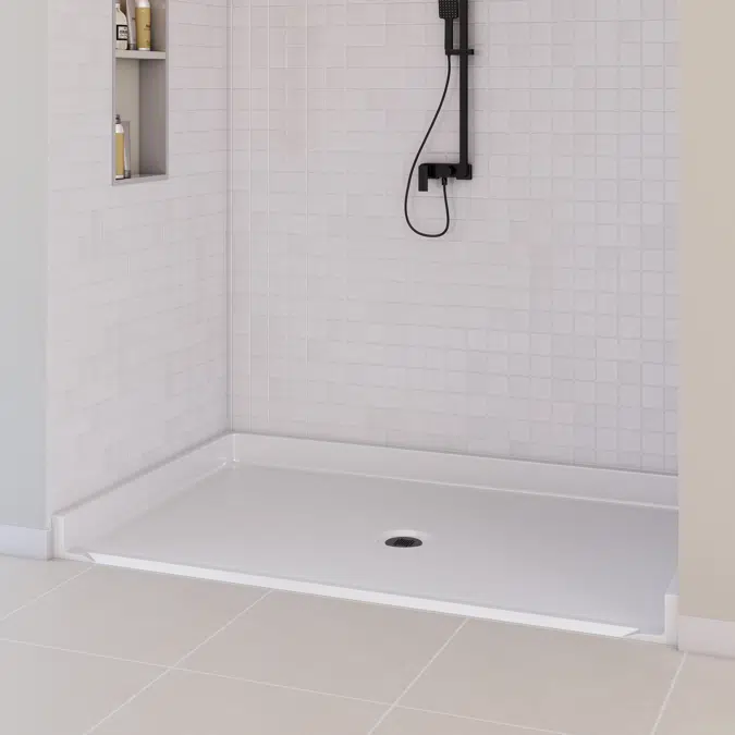 64" x 40" ADA Roll-in Shower Pan - Center Drain - Title 24 - APC6440BFPANC