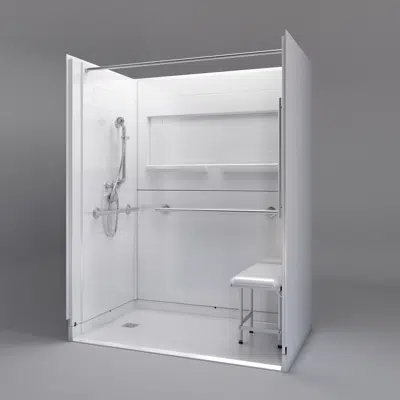 Image for Roll-in Shower Stall, 60" x 37", LEFT drain - Freedom INSPIRE Series