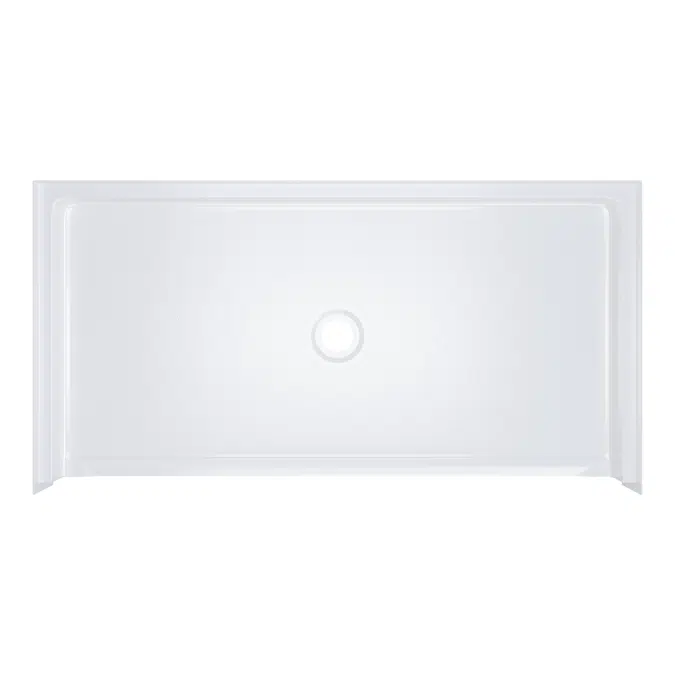 63" x 32 1/2"  ADA Roll-in Shower Pan, CENTER Drain - Title 24 - APC6332BFPANC