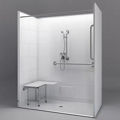 Image for ADA Roll In Shower, 62 7/16" x 32 1/4" - Freedom Series - Center Drain - APF6232BF5PC