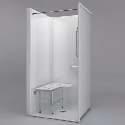 Image for 38" x 38" ADA Transfer Shower, LEFT Receiver flange - APC3838BF1PRF-L