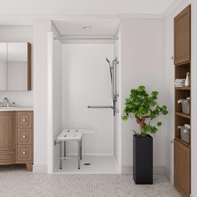 38" x 38" ADA Transfer Shower, LEFT Receiver flange - APC3838BF1PRF-L