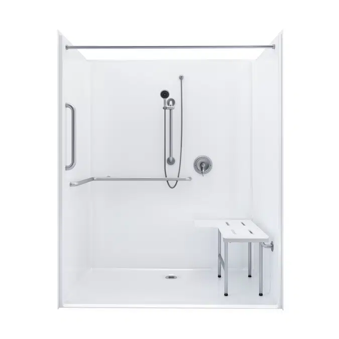 63" x 39" ADA Roll In Shower - One-piece - Title 24 - APC6339BF1P