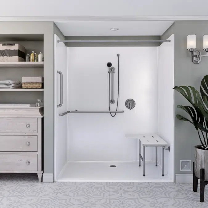63" x 39" ADA Roll In Shower - One-piece - Title 24 - APC6339BF1P
