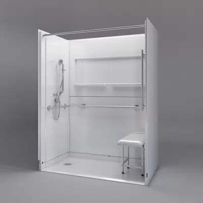 Image for Roll-in Shower Stall, 60" x 33", LEFT drain - Freedom INSPIRE Series