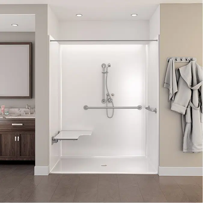 62" x 33" Freedom ADA Roll In Shower, LEFT - APFQ6233BFF875L