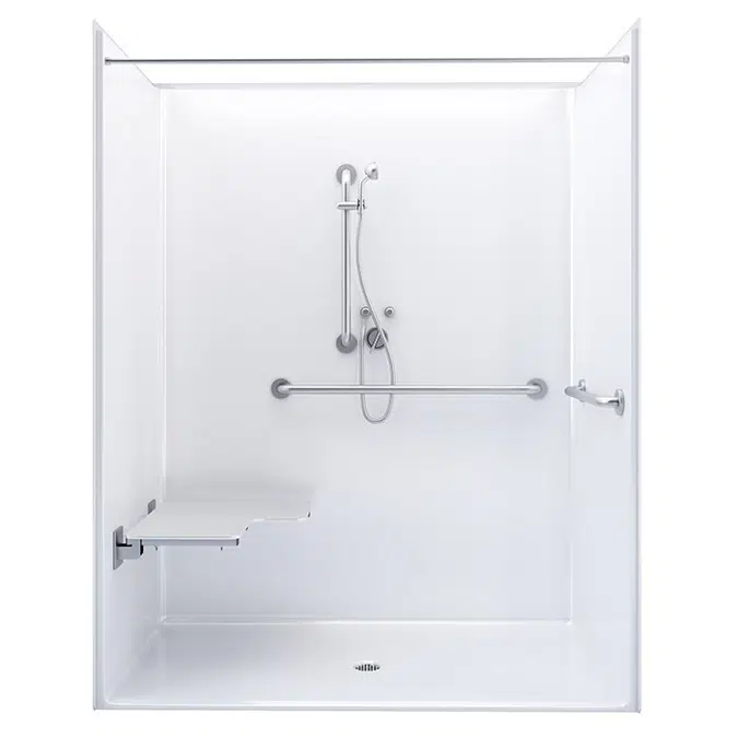 62" x 33" Freedom ADA Roll In Shower, LEFT - APFQ6233BFF875L