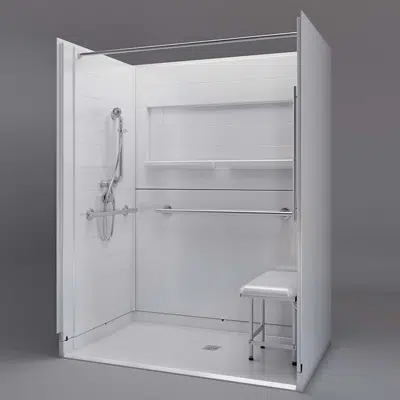 Image for Roll-in Shower Stall, 60" x 37", CENTER drain - Freedom INSPIRE Series