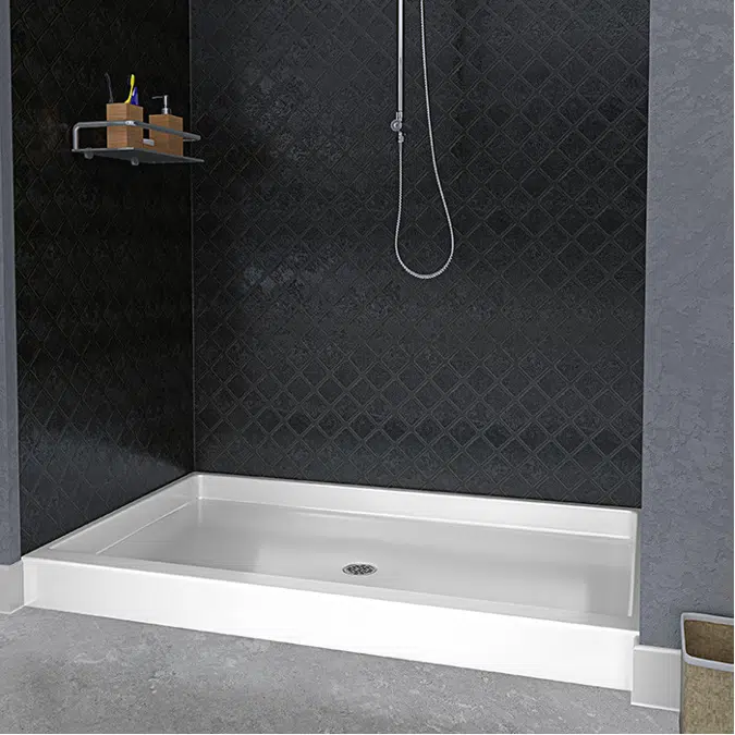 60" x 37¼" Freedom Easy Step Shower Pan, Center Drain - APF6036SHPANC