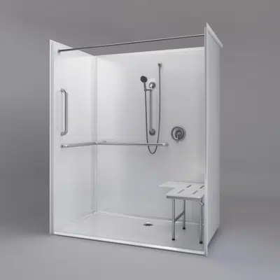 Image for 63" x 36" ADA Roll In Shower - One-piece - Title 24 - Rear-center Drain - APC6336BF1P