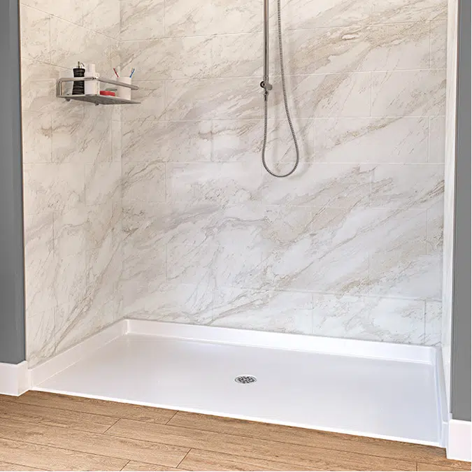 62 7/16" x 32 1/4" Freedom ADA Shower Pan, CENTER Drain - APF6232BFPANC