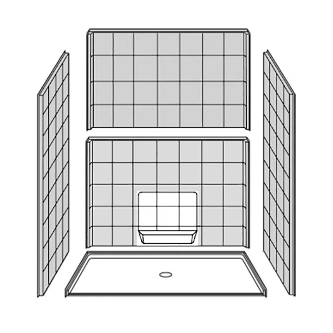 60" x 61" Freedom Accessible Shower - APF6060BF5P