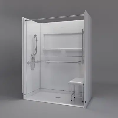 Image for Roll-in Shower Stall, 60" x 33", CENTER drain - Freedom INSPIRE Series - APX6032BFKTC