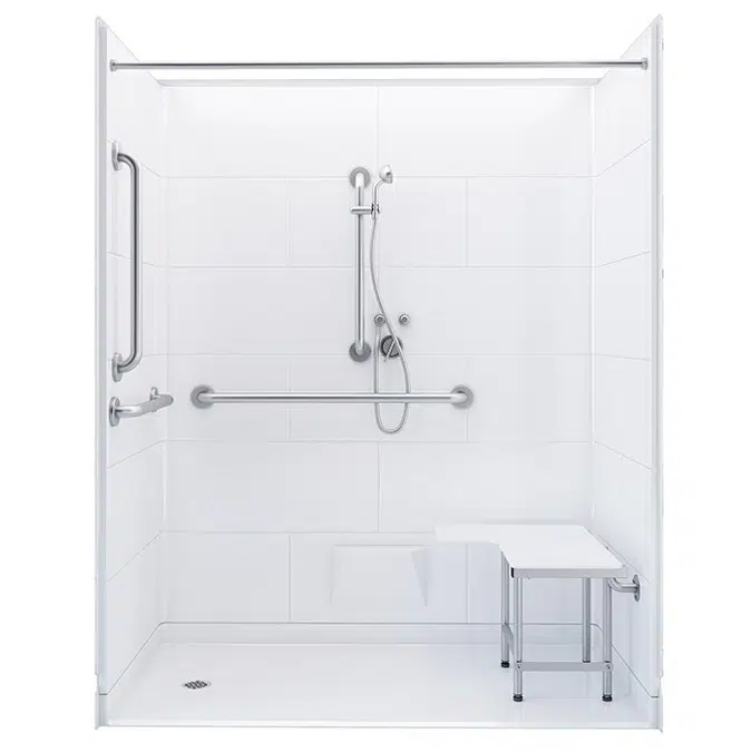 ADA Roll In Shower, 62 7/16" x 32 1/4" - Freedom Series - Left Drain - APF6232BF5PL