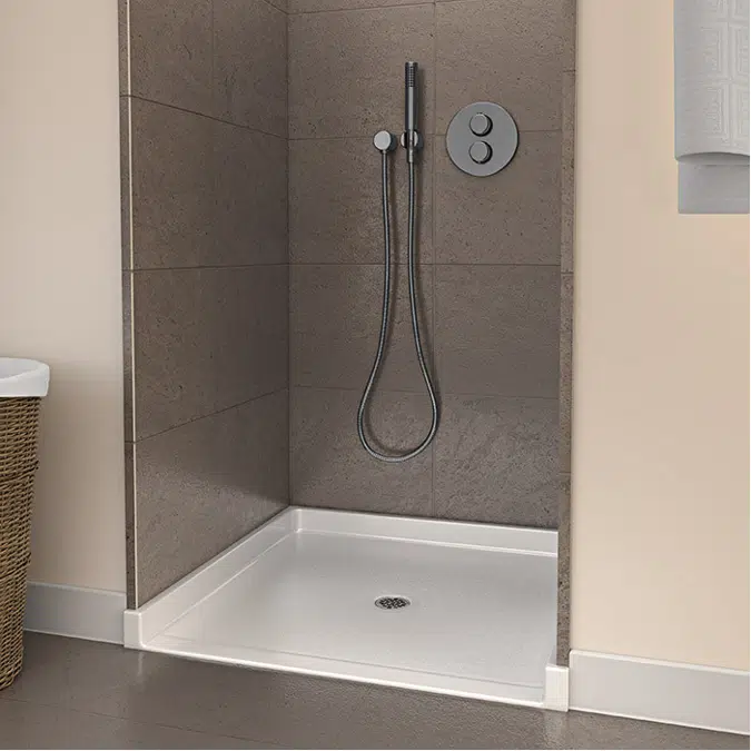 38½" x 37 ⅜" Freedom ADA Shower Pan, with Double Receiver Flange - APF3838BFPANRRF
