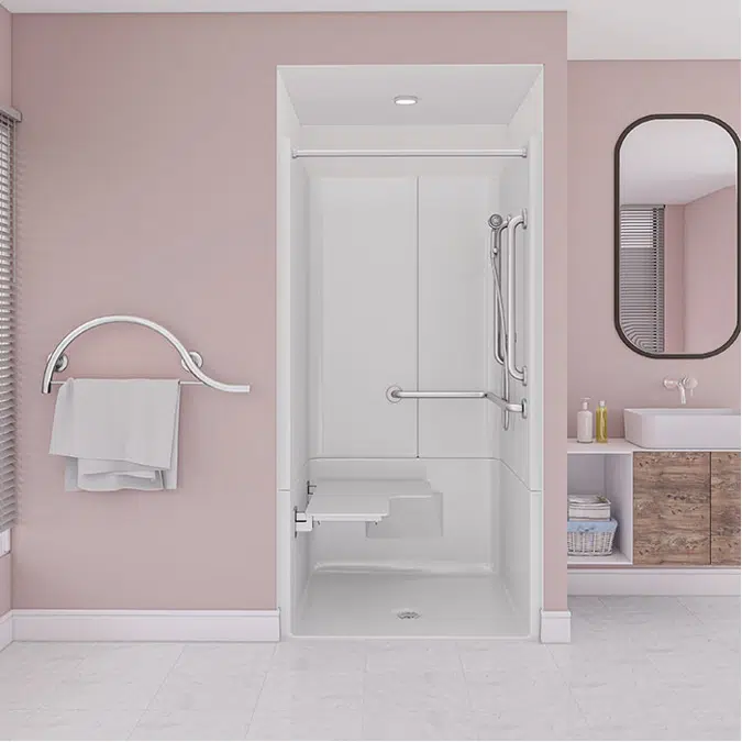 40 1/4" x 38 1/2" Freedom ADA Transfer Shower, Right Valve Wall - APFQ3637BF3PR