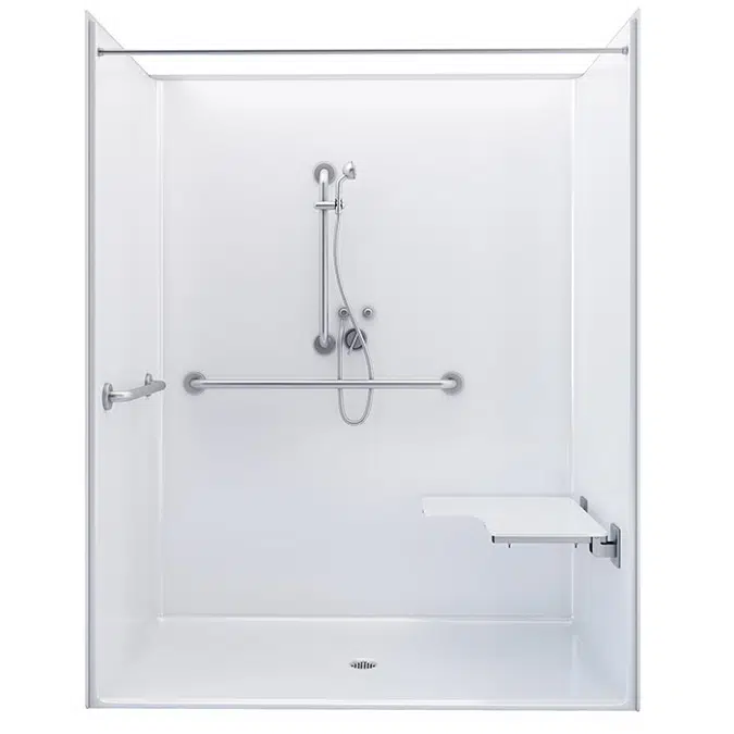 62" x 33" Freedom ADA Roll In Shower, RIGHT - APFQ6233BFF875R