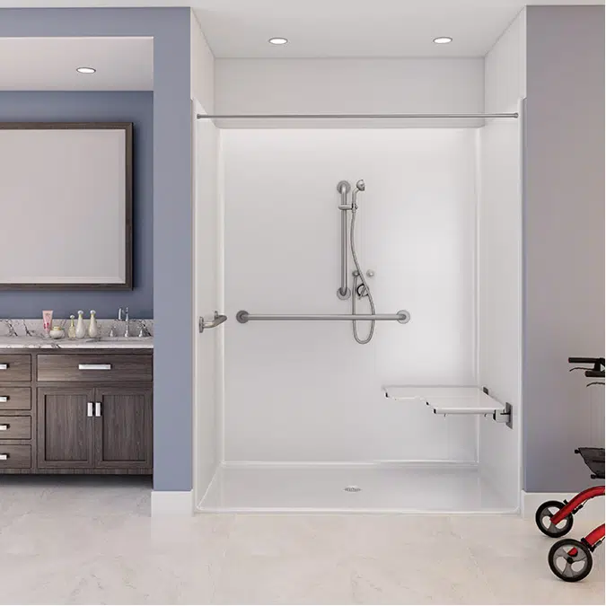 62" x 33" Freedom ADA Roll In Shower, RIGHT - APFQ6233BFF875R