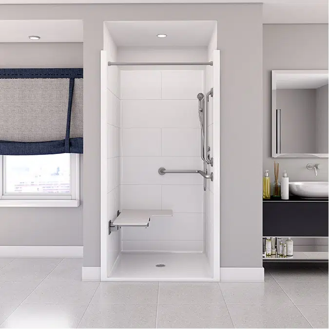 38 ½" x 37⅛" Freedom ADA Transfer Shower, Right Valve wall - APFQ3838BF1PRRFR