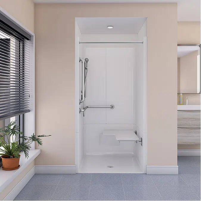 40 1/4" x 38 1/2" Freedom ADA Transfer Shower, Left Valve Wall - APFQ3637BF3PL