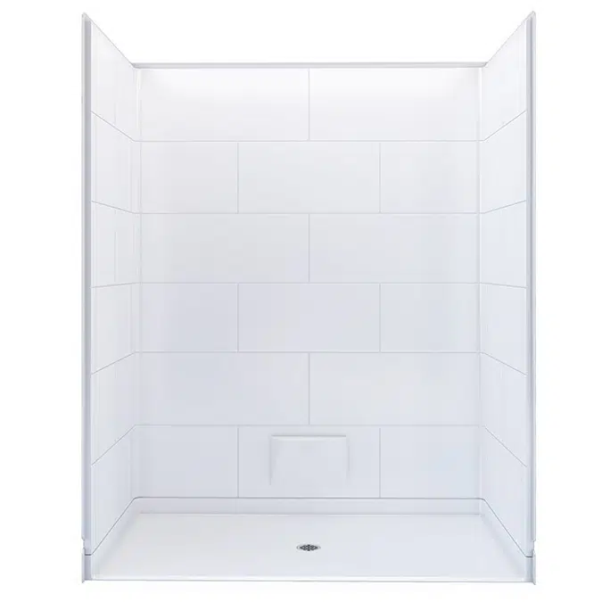 62 ⅝" x 32 ¼" Freedom ADA Roll-In Shower, CENTER Drain - APF6232BF5PC