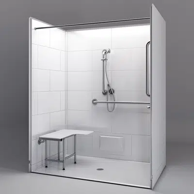 Image for 62⅝" x 38¼" Freedom ADA Roll In Shower, CENTER drain - APF6238BF5P.75