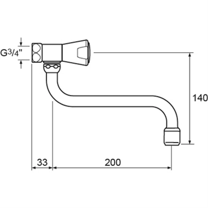 NIMBUS II MESSING SINK MIXER EXPOSED CHROME T.SP S200