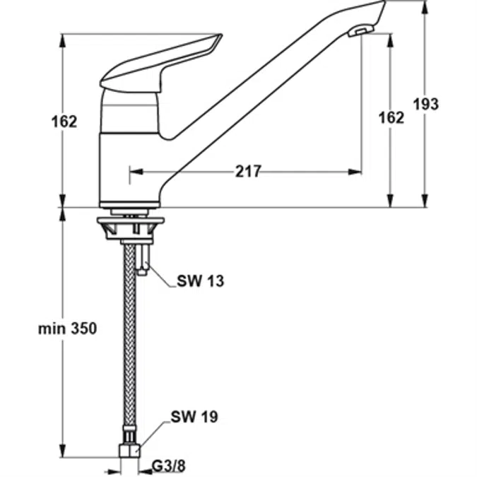 NIMBUS EENHENDEL NEW SINK MIXER CAST SPOUT CHROME ECO