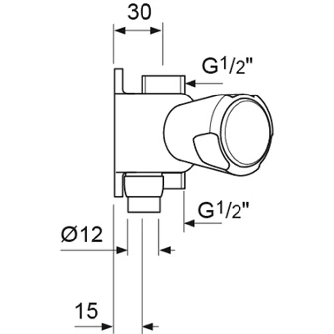 NIMBUS II MESSING SHOWER MIXER EXPOSED CHROME 63, 5 N/SPT