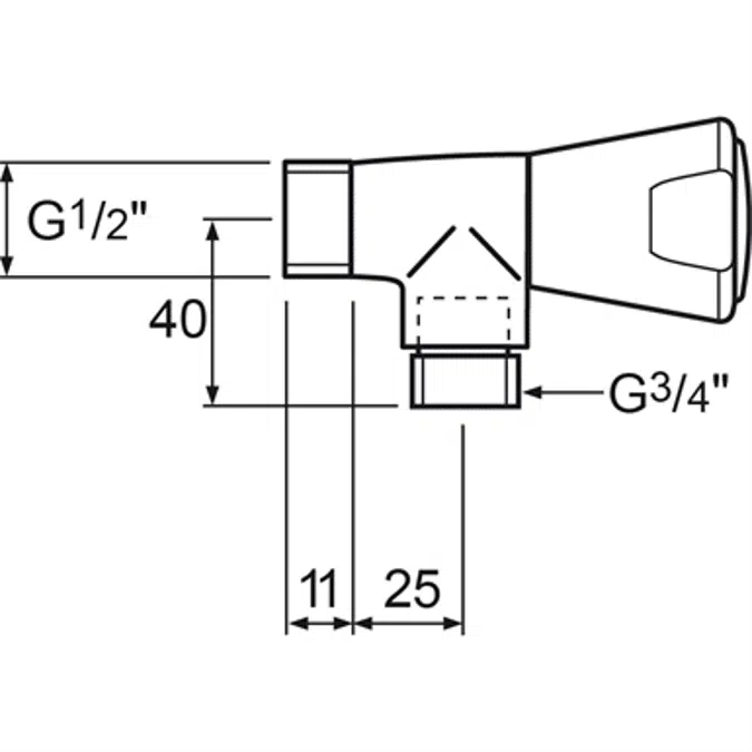 NIMBUS II MESSING Wasmachinekraan eco 1/2" x 3/4" met beluchter en terugslagklep