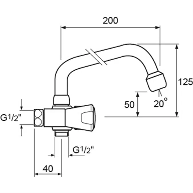 NIMBUS II MESSING SHOWER MIXER EXPOSED 120MM T.SP U200