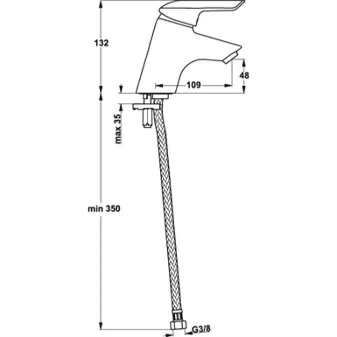 NIMBUS EENHENDEL NEW BASIN MIXER CAST SPOUT W.CHAIN ECO