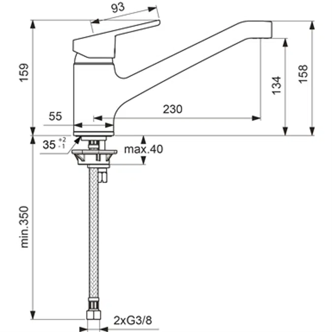 NIMBUS LOOK keukenmengkraan DN 15