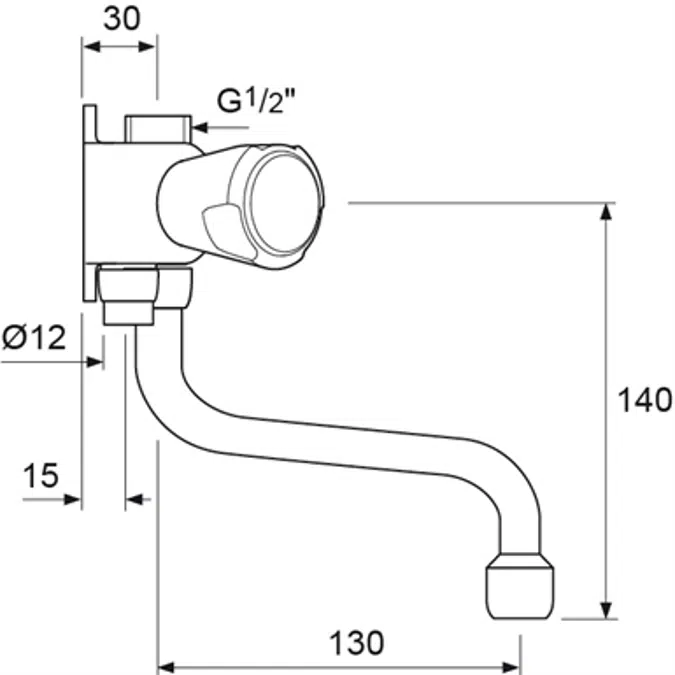 NIMBUS II MESSING SHOWER MIXER EXPOSED 63, 5 T.SPT S130