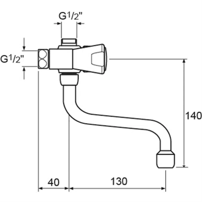 NIMBUS II MESSING SHOWER MIXER EXPOSED 120MM T.SP S130